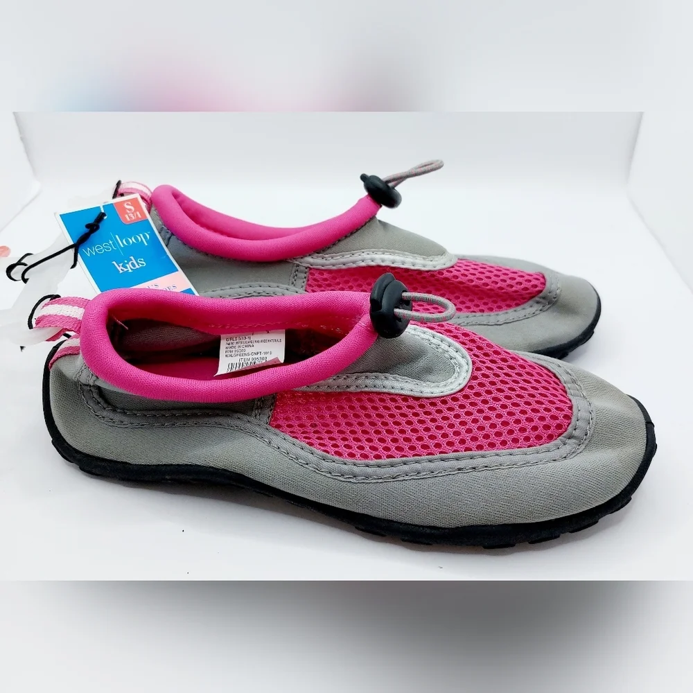 West Loop Girls Water‎ Shoes, Size 13/1 Gray/Pink